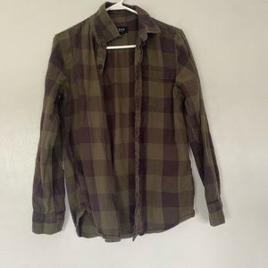 Pacsun green button down flannel juniors
